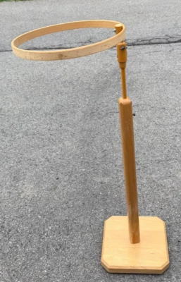 Vtg. Wood Embroidery Needlework Cross Stitch Hoop Stand Hands Free 12" Hoop Port - Image 1 of 4