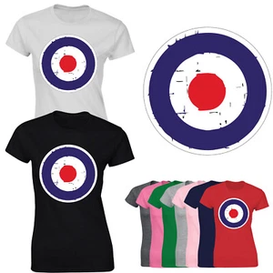 Mod Raf Target Womens T-shirt Casual Short Sleeve Top Summer Wear Cotton Fashion - Imagen 1 de 19