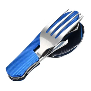4 in 1 Outdoor Tableware (Fork/Spoon/Knife/Bottle Opener) Camping Utensils - Picture 1 of 17