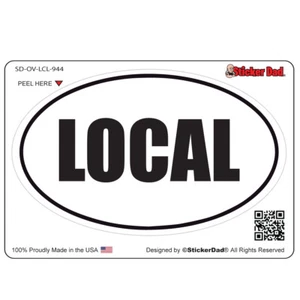 Oval Local (5" x 3" color: FULL) Printed Vinyl Window Sticker - Bild 1 von 3