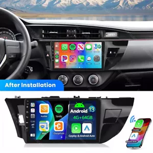 Android 13 4+64GB CarPlay For Toyota Corolla 2014-2016 Car Stereo Radio Wifi GPS - Picture 1 of 16