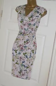 Phase Eight blush floral stretch summer pencil wiggle party evening dress sz 18 - Picture 1 of 3