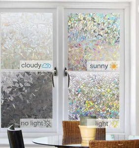 Window Privacy Film No Glue Static Cling Sticker 3D Decorative Stained Glass