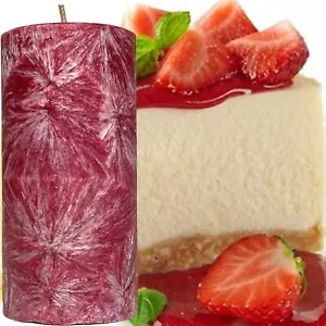Strawberry Cheesecake Scented Pillar Candle Choose Your Colour/Size Hand Crafted - Picture 1 of 7