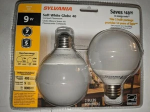 Sylvania -9W- 120V- 3000K- G25- CFL Globe Bulbs (Medium Base) (12 Pack) - Picture 1 of 5