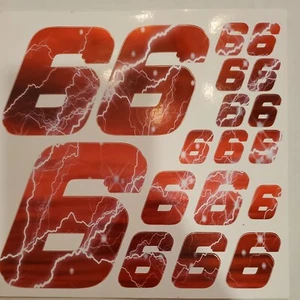 Scontato LEGGI Decalcomanie Vinile Red Lightning #6’s 1/10-1/12 BxC - Foto 1 di 10