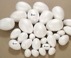 10 Solid White Polystyrene Eggs 4, 6, or 8cm Childrens Easter Crafts & 3D Models