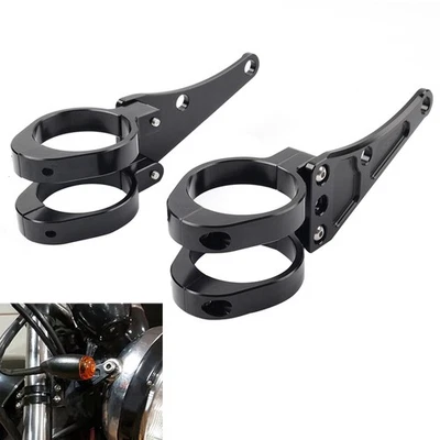 54MM Motorcycle Headlight Bracket Mount Clamp Fork Tube Holder For Harley Black - Image 1 of 4