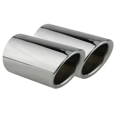 2 Auspuffblenden VW Golf 6 7 Tiguan AD1 Chrom Edelstahl Auspuff Blende Endrohre - Bild 1 von 4