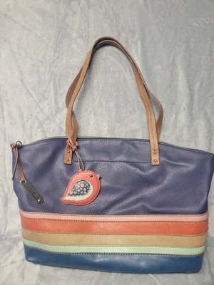 Bolso de Mano Reliquia Para Mujer Grande Multicolor Imitación Cuero Acento de Pájaro Cartera de Hombro Foto 1 de 4