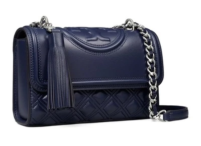 NWT TORY BURCH $575 ROYAL NAVY BLUE SMALL FLEMING CONVERTIBLE SHOULDER BAG - Image 1 of 4