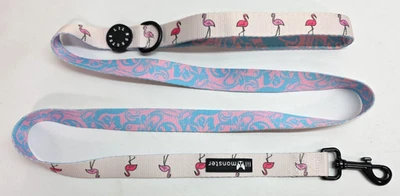 Flamingo Pink Walking Leash 5ft Bulldog Frenchie French Pug Terrier - Image 1 of 3