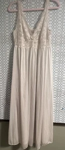 Vintage ShadowLine Nachthemd SEIDIG Slip weiß Nylon tailliert Spitze USA Größe L - Bild 1 von 6