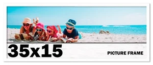 35x15 Frame White Wood Picture Photo Frame with UV Acrylic and Acid Free Backing - Picture 1 of 8