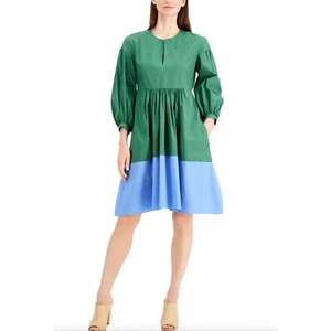 Vestido WEEKEND MAX MARA Colorblock Sala Verde y Azul Nuevo con etiquetas. Talla 0 - Imagen 1 de 4