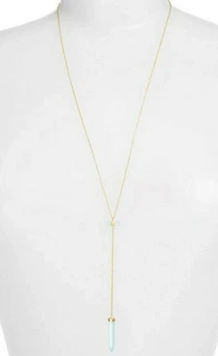 Argento Vivo W1247 Women's Aqua Raw Stone Y-Necklace - Image 1 of 2