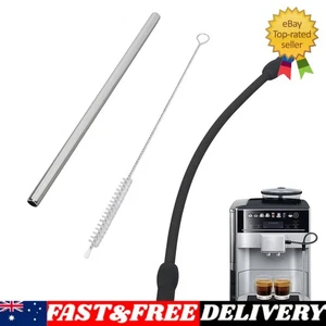 Stainless Steel Silicon Milk Hose & Cleaning Brush for Coffee Machines - Picture 1 of 16