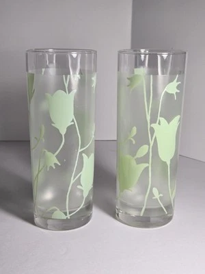 2 Vasos Highball Esmerilados Luminarc Gafas Collins Escalada Flores Verdes Foto 1 de 4