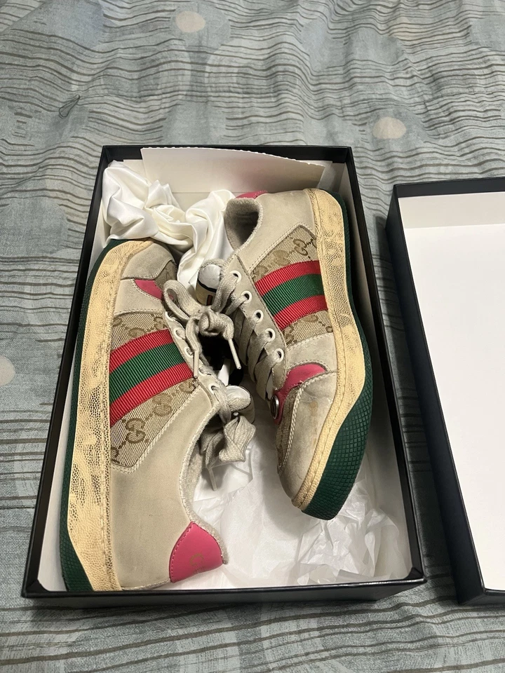 Tenis Gucci Screener Distressed para mujer talla 37 EE. UU. talla 7 Foto 1 de 4