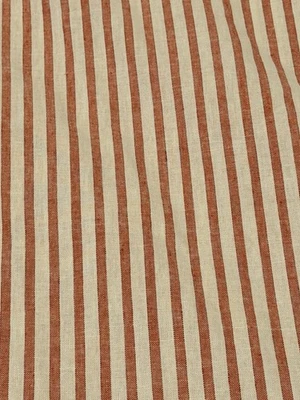 Pottery Barn Wheaton king Striped Linen Cotton Duvet Cover red cream - Image 1 of 4
