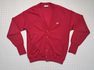 Chemise Lacoste Cardigan Uomo Rosso Maglia Acrilica Made in Spain Pit to Pit 22" - Foto 1 di 12