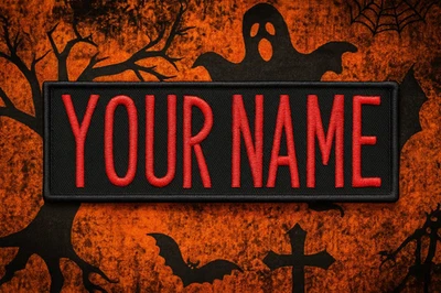 Custom Ghostbusters Your NAME TAG Personalized Embroidered PATCH Iron-on Red - Image 1 of 4