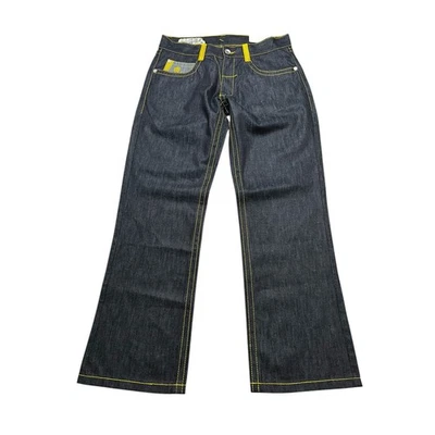 Y2K Miskeen Jeans Men’s 36x32 Blue Denim  baggy looose Cotton Pockets NWT New  - Image 1 of 4