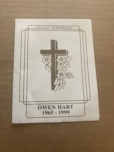 Owen Hart Funeral Memorial Card WWF/WWE RARE - Picture 1 of 3