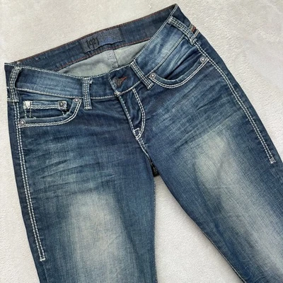 1921 Jeans Women 25x32 Western Glove Works Annie Slim Whiskered Dark Wash Denim - Image 1 of 4