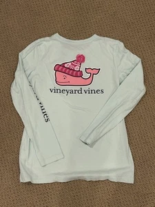 Vineyard Vines - Mint/Teal w/ Pink Winter Hat - Long Sleeve Girls Size L (14) - Picture 1 of 3