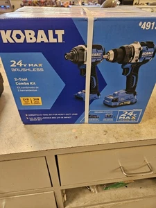 Kit combinado de herramientas eléctricas sin escobillas KOBALT 1/4" Impacto 1/2" Taladro 2 herramientas 24 voltios máximo - Imagen 1 de 3