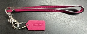 Correa de muñeca Coach de cuero rosa con etiqueta colgante a juego - Imagen 1 de 4