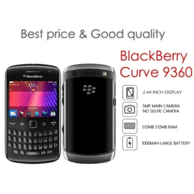 Original BlackBerry Curve 9360 Unlocked 3G QWERTY Keyboard Blackberry OS Phone - Image 1 of 4
