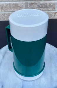 Vintage Thermos 10 oz. Food Jar Green White Hot/Cold - Picture 1 of 13