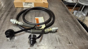 SIMPLEX HCA6 6' x 1/4" ID 10K-PSI Hydraulic Pump Cylinder Hose Male Couplers - Picture 1 of 11