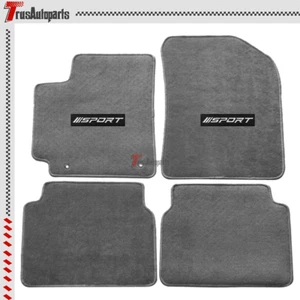 For 09-13 Toyota Corolla Gray Floor Mat Nylon Car Carpet 4PCS w/ White Sport - Picture 1 of 4