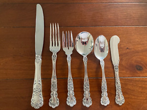 RARE NEAR MINT OLD MARK 6 PC PLACE SETTING GORHAM BUTTERCUP STERLING SILVER