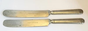 Vintage Raydium Solid Silver T.R.C.C. Silverplated Master Dinner Knife Lot Of 2 - Picture 1 of 13