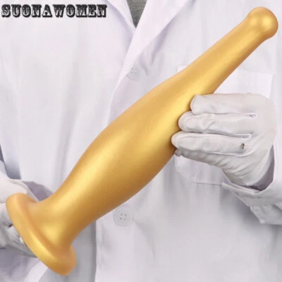 Wine Bottle Shape Oversized Soft Plug Silicone Dilator Realistic Dildo Sex Toys - Image 1 of 4
