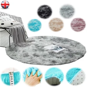 Fluffy Rugs Anti-Slip Shaggy Rug Super Soft Carpet Mat Living Room Bedroom Round - Picture 1 of 11