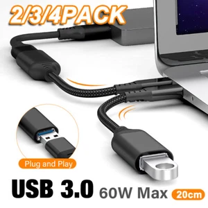 2/3/4 Pack Premium USB 3.0 Data Charging Extension Cable Type C Male to A Female - Picture 1 of 10