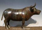 14.1'' Old Chinese Bronze Ware Fengshui 12 Zodiac Cattle Ox Bull Animal Statue