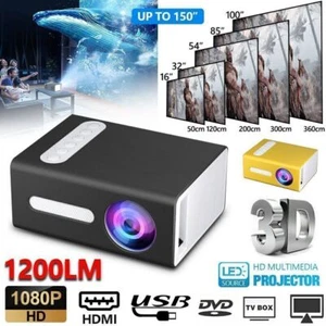 3d Mini Portable Multimedia LED LCD Projektor 1080p Home Theater HDMI/AV/USB/TF - Imagen 1 de 12