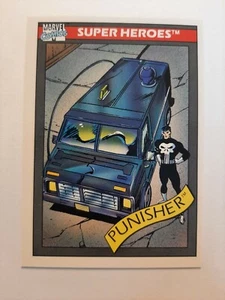 Marvel Universe Super Heroes Karte #44, Punisher und Battle Van, 1990, MCU, Impel - Bild 1 von 2