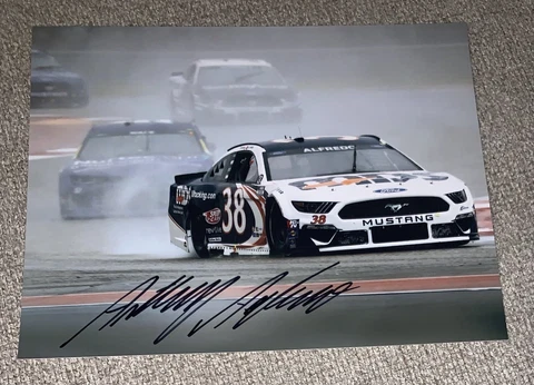 Anthony Alfredo Signed 8x10 Photo MDS Trucking Car on the Track NASCAR Auto COA Cover