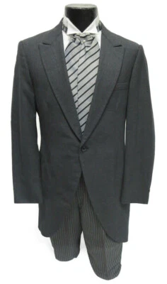 Men's Grey Cutaway Morning Coat - Classic Formal Wear, Premium Quality Size 39R - Image 1 of 3