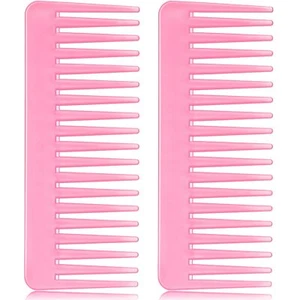 2 Pack Wide Tooth Comb Hair Detangling Shower Comb for Curly Wet Dry Hair - Picture 1 of 6