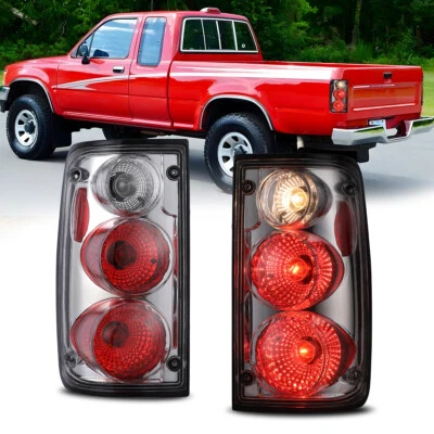 Pair Chrome Tail Lights For 1989-1995 Toyota Pickup Brake Rear Lamps Clear Lens - Image 1 of 4