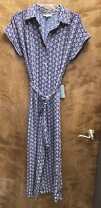 Women NWT "Max Studio multicolored short sleeve jumpsuit w/ belt. Size Sm. - Picture 1 of 2