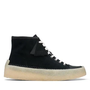 Clarks Originales Para Hombres Caravana Medio Negro Gamuza Informal Tenis Zapatos - Imagen 1 de 5